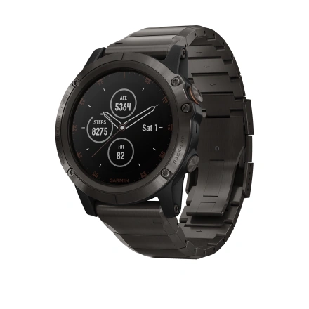 Смарт-годинник Garmin Fenix 5X Plus Sapphire Carbon Gray DLC Titanium with DLC Titanium Band (010-01989-04)