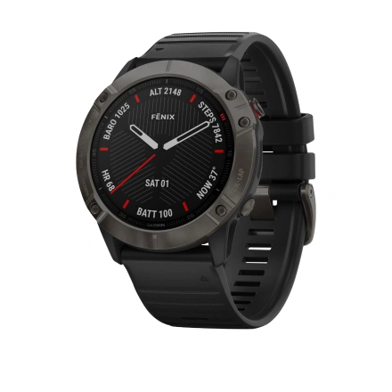 Смарт-годинник Garmin Fenix 6X Pro Sapphire Carbon Grey DLC with Black Band (010-02157-11/10)