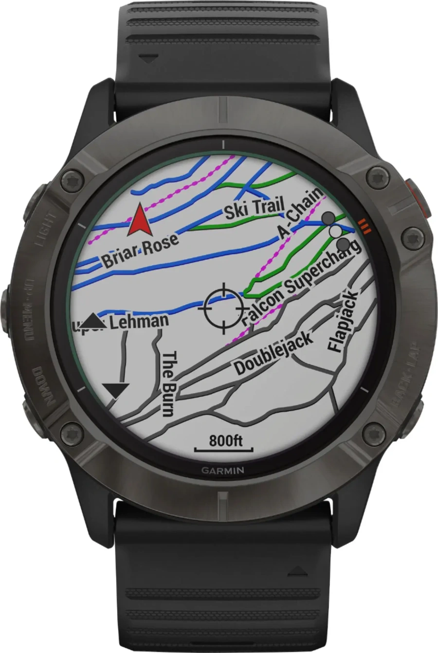 Смарт-годинник Garmin Fenix 6X Pro Solar Titanium Carbon Grey DLC with Black Band (010-02157-21)