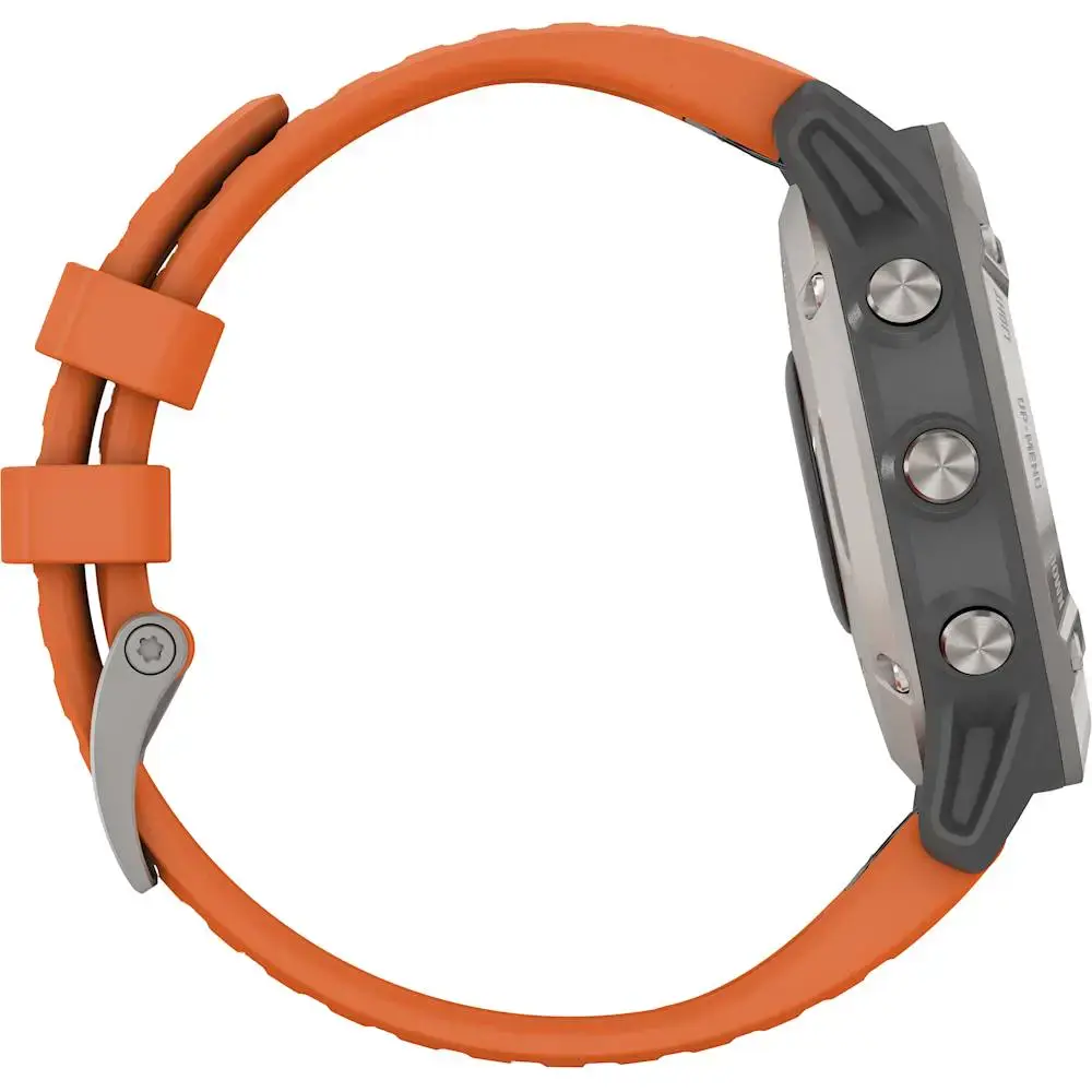 Смарт-годинник Garmin Fenix 6 Pro Sapphire Titanium with Ember Orange Band (010-02158-14)