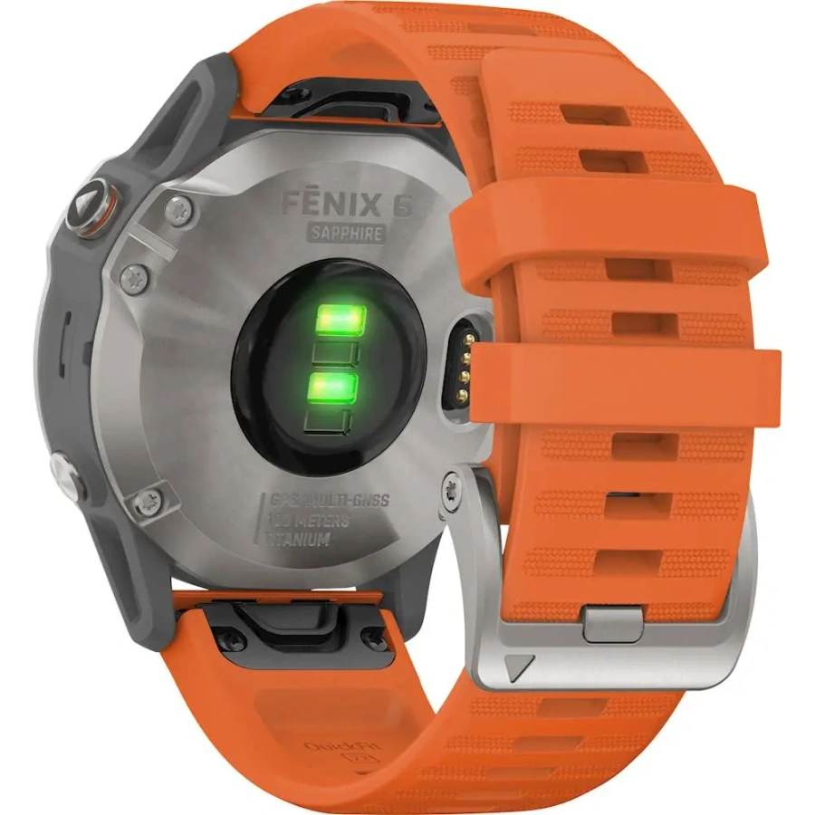 Смарт-годинник Garmin Fenix 6 Pro Sapphire Titanium with Ember Orange Band (010-02158-14)