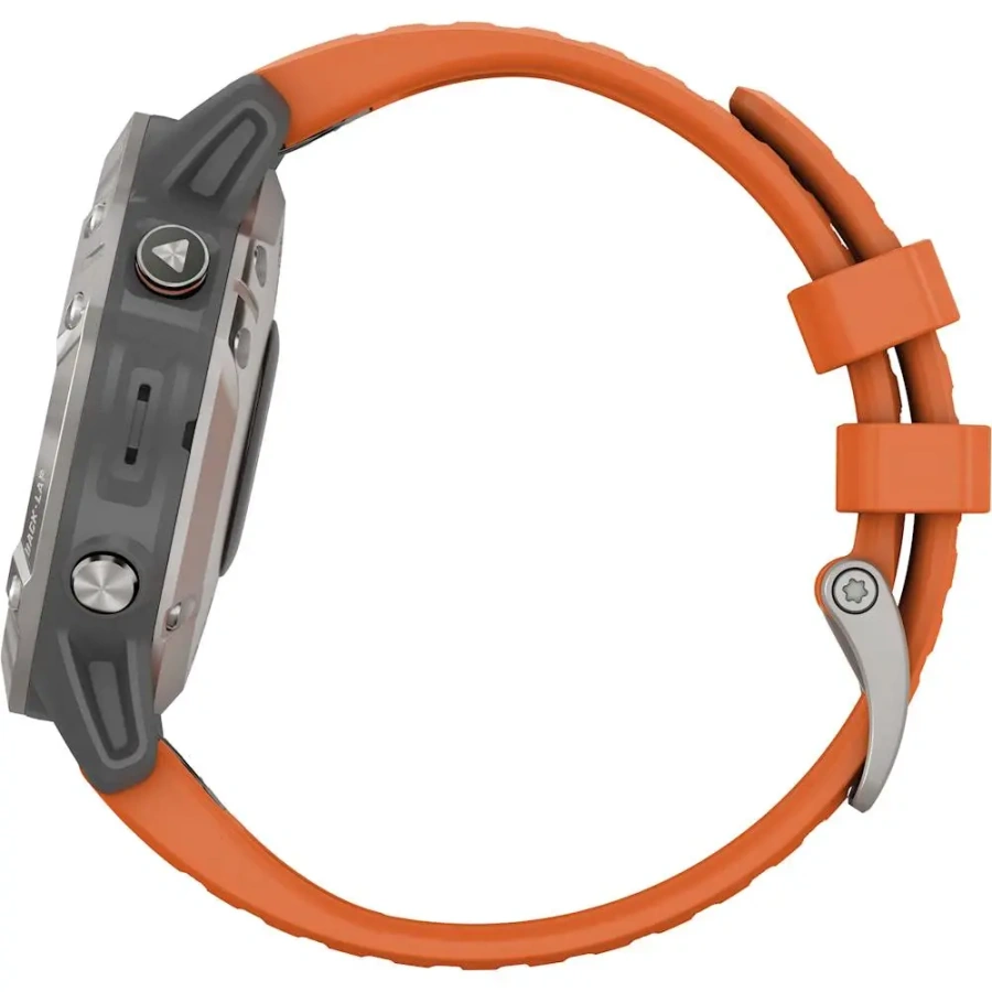Смарт-годинник Garmin Fenix 6 Sapphire Titanium with Ember Orange Band (010-02158-13)