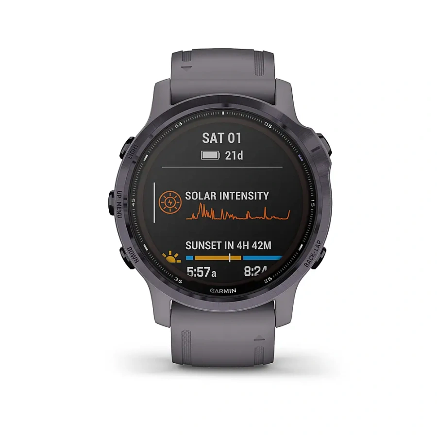 Смарт-годинник Garmin Fenix 6S Pro Solar Edition Amethyst Steel with Shale Gray Band (010-02409-15)