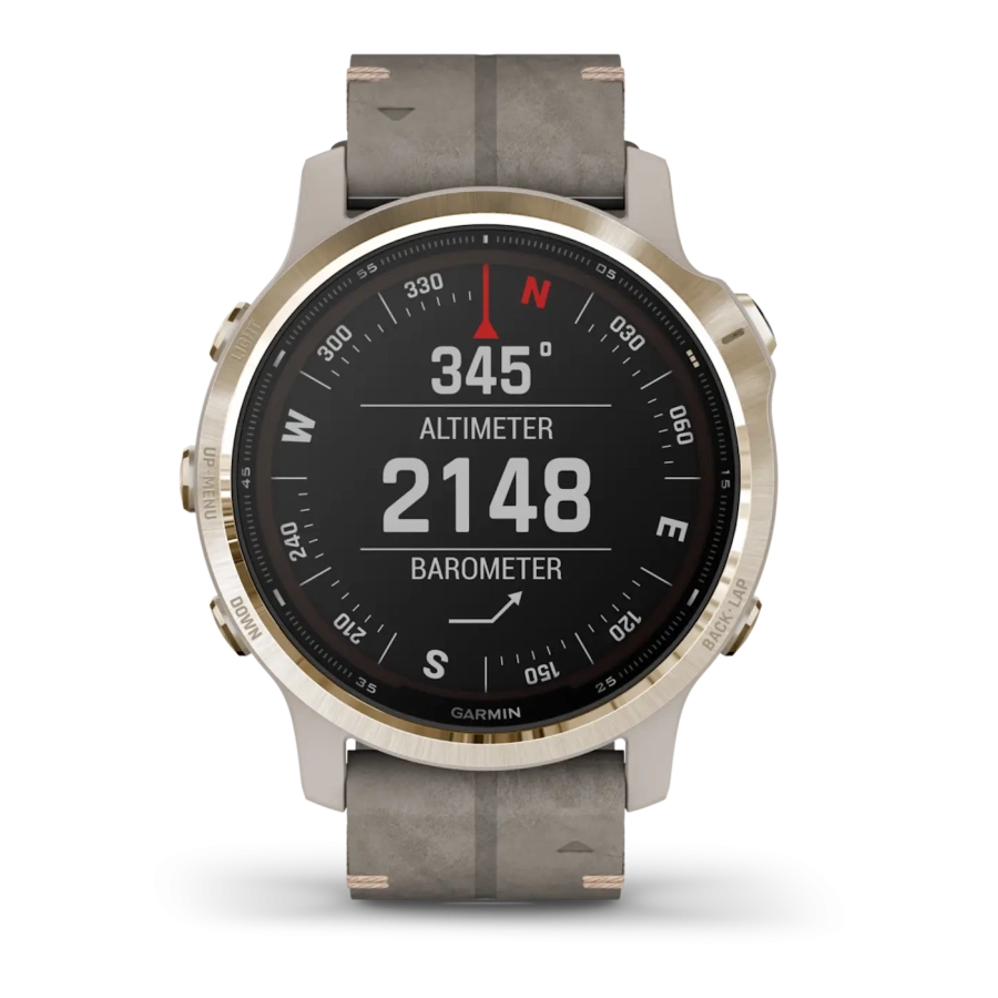 Смарт-годинник Garmin Fenix 6S Pro Solar Edition Light gold with Shale Grey Suede Band (010-02409-26)
