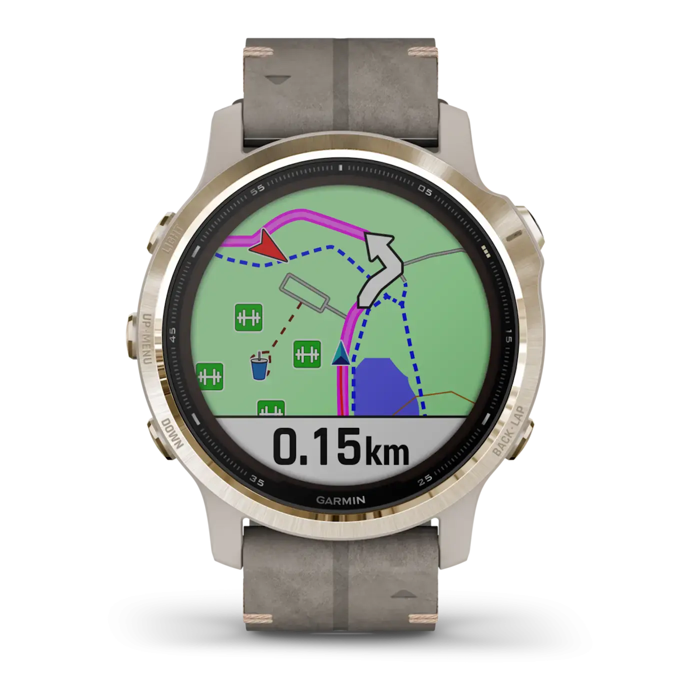 Смарт-часы Garmin Fenix 6S Pro Solar Edition Light gold with Shale Grey Suede Band (010-02409-26)