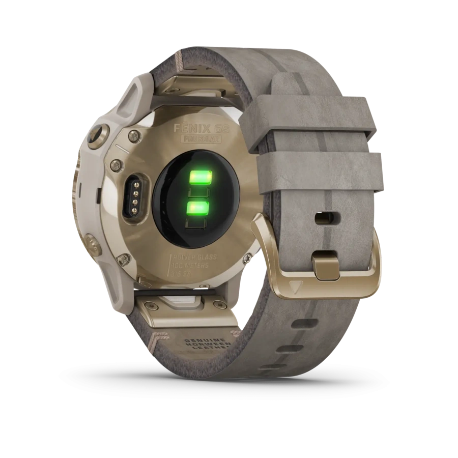 Смарт-годинник Garmin Fenix 6S Pro Solar Edition Light gold with Shale Grey Suede Band (010-02409-26)