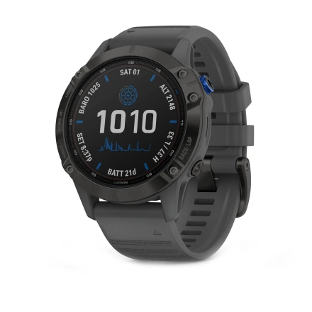 Смарт-годинник Garmin Fenix 6 Pro Solar Edition Black With Gray Band (010-02410-11/10)