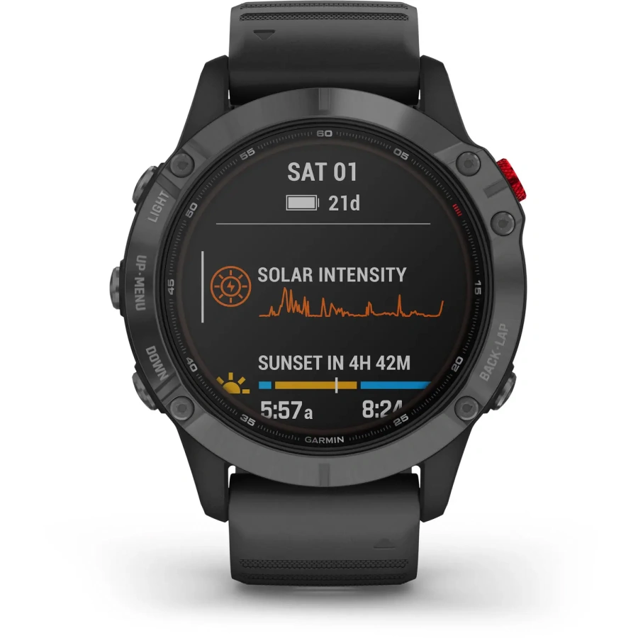 Смарт-годинник Garmin Fenix 6 Pro Solar Edition Slate Gray With Black Band (010-02410-15/14)