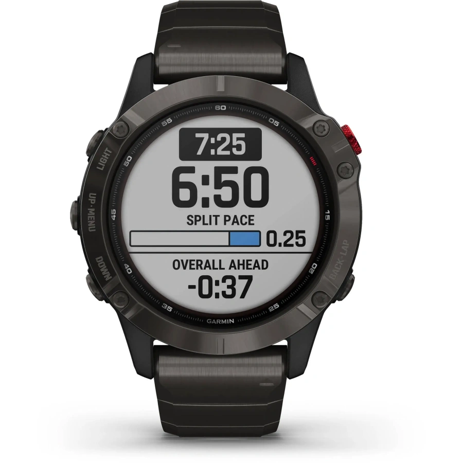 Смарт-годинник Garmin Fenix 6 Pro Solar Titanium Carbon Gray Dlc With Titanium Dlc Band (010-02410-23)