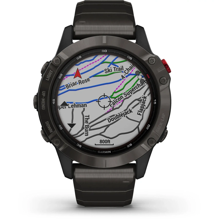 Смарт-годинник Garmin Fenix 6 Pro Solar Titanium Carbon Gray Dlc With Titanium Dlc Band (010-02410-23)