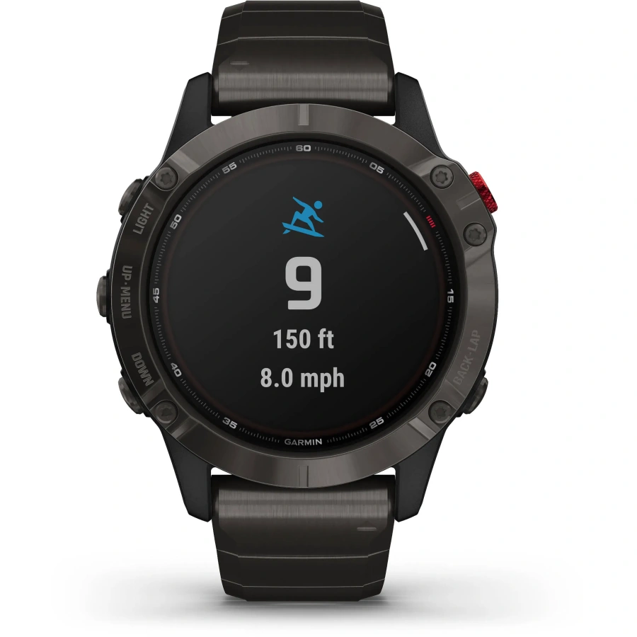 Смарт-годинник Garmin Fenix 6 Pro Solar Titanium Carbon Gray Dlc With Titanium Dlc Band (010-02410-23)