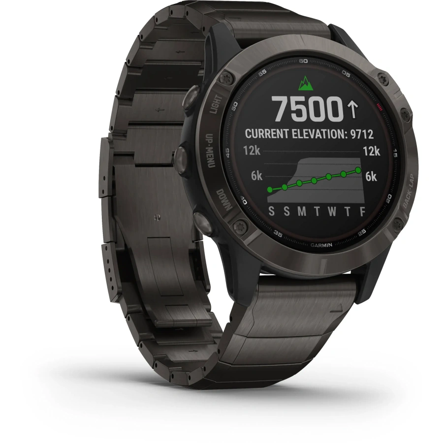 Смарт-годинник Garmin Fenix 6 Pro Solar Titanium Carbon Gray Dlc With Titanium Dlc Band (010-02410-23)