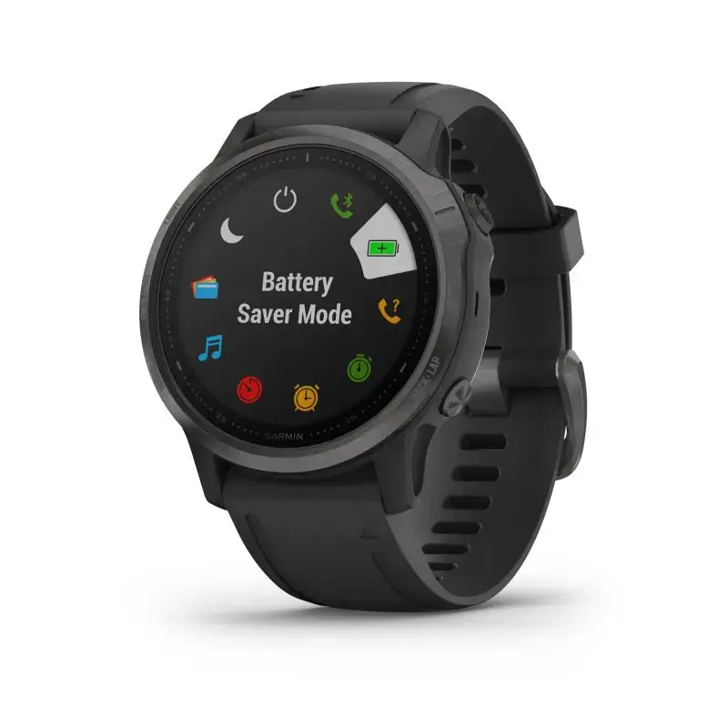Смарт-часы Garmin Fenix 6S Pro Sapphire Carbon Gray DLC with Black Band (010-02159-25/24/7F)