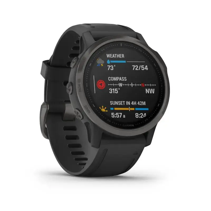 Смарт-часы Garmin Fenix 6S Pro Sapphire Carbon Gray DLC with Black Band (010-02159-25/24/7F)