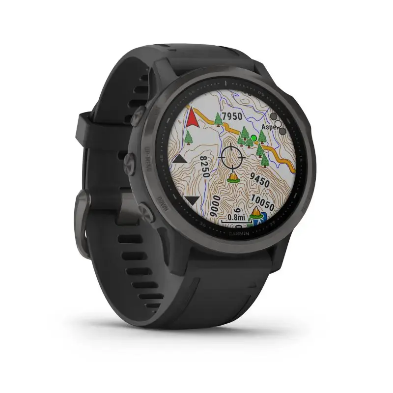 Смарт-часы Garmin Fenix 6S Pro Sapphire Carbon Gray DLC with Black Band (010-02159-25/24/7F)