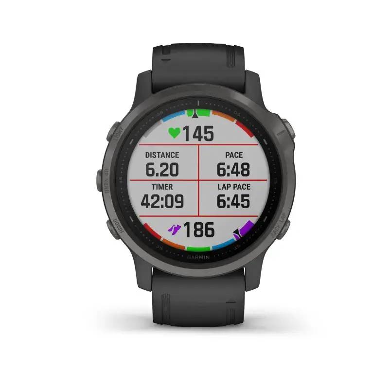 Смарт-часы Garmin Fenix 6S Pro Sapphire Carbon Gray DLC with Black Band (010-02159-25/24/7F)