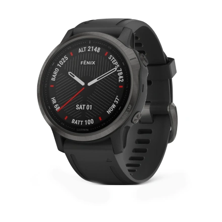 Смарт-годинник Garmin Fenix 6S Pro Sapphire Carbon Gray DLC with Black Band (010-02159-25/24/7F)