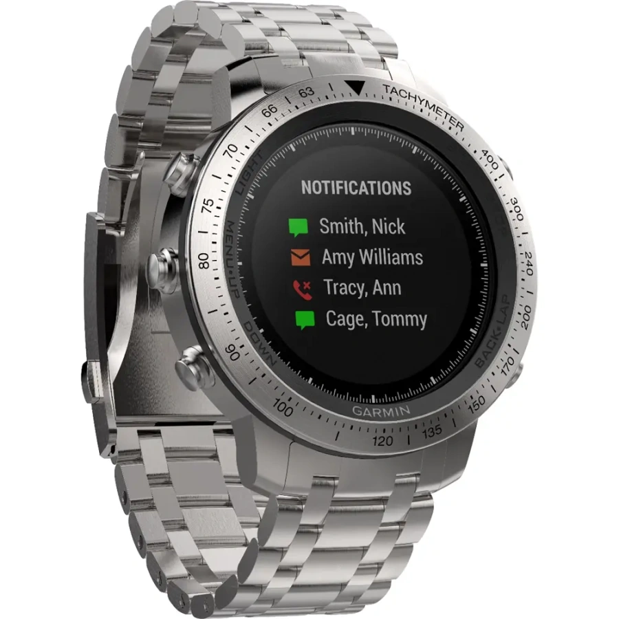 Смарт-годинник Garmin Fenix Chronos Steel with Brushed Stainless Steel Watch Band (010-01957-02)