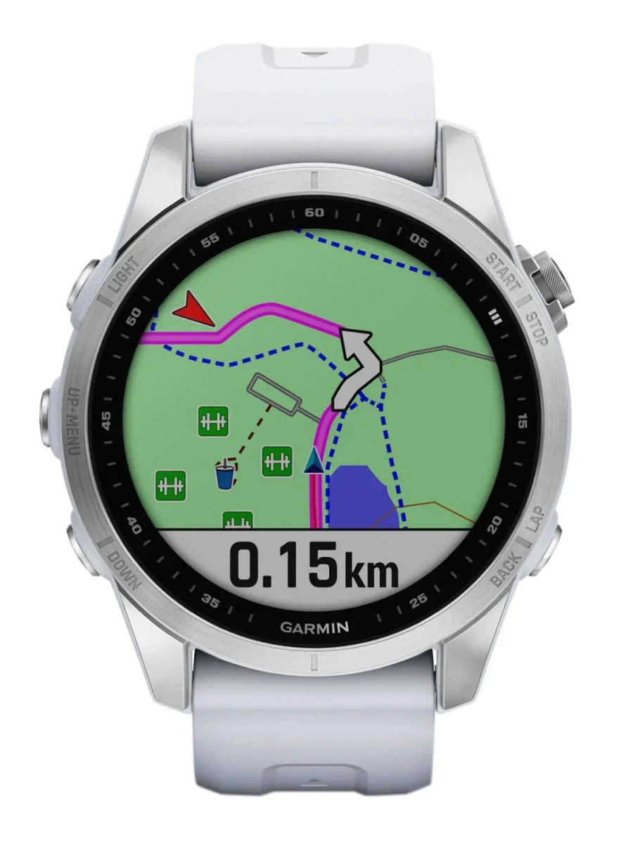 Смарт-годинник Garmin Fenix 7S Silver with Whitestone Band (010-02539-02/03)