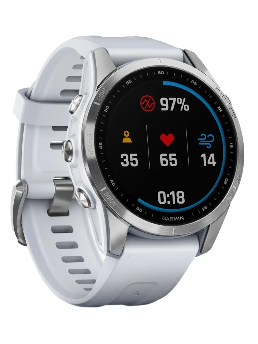 Смарт-годинник Garmin Fenix 7S Silver with Whitestone Band (010-02539-02/03)