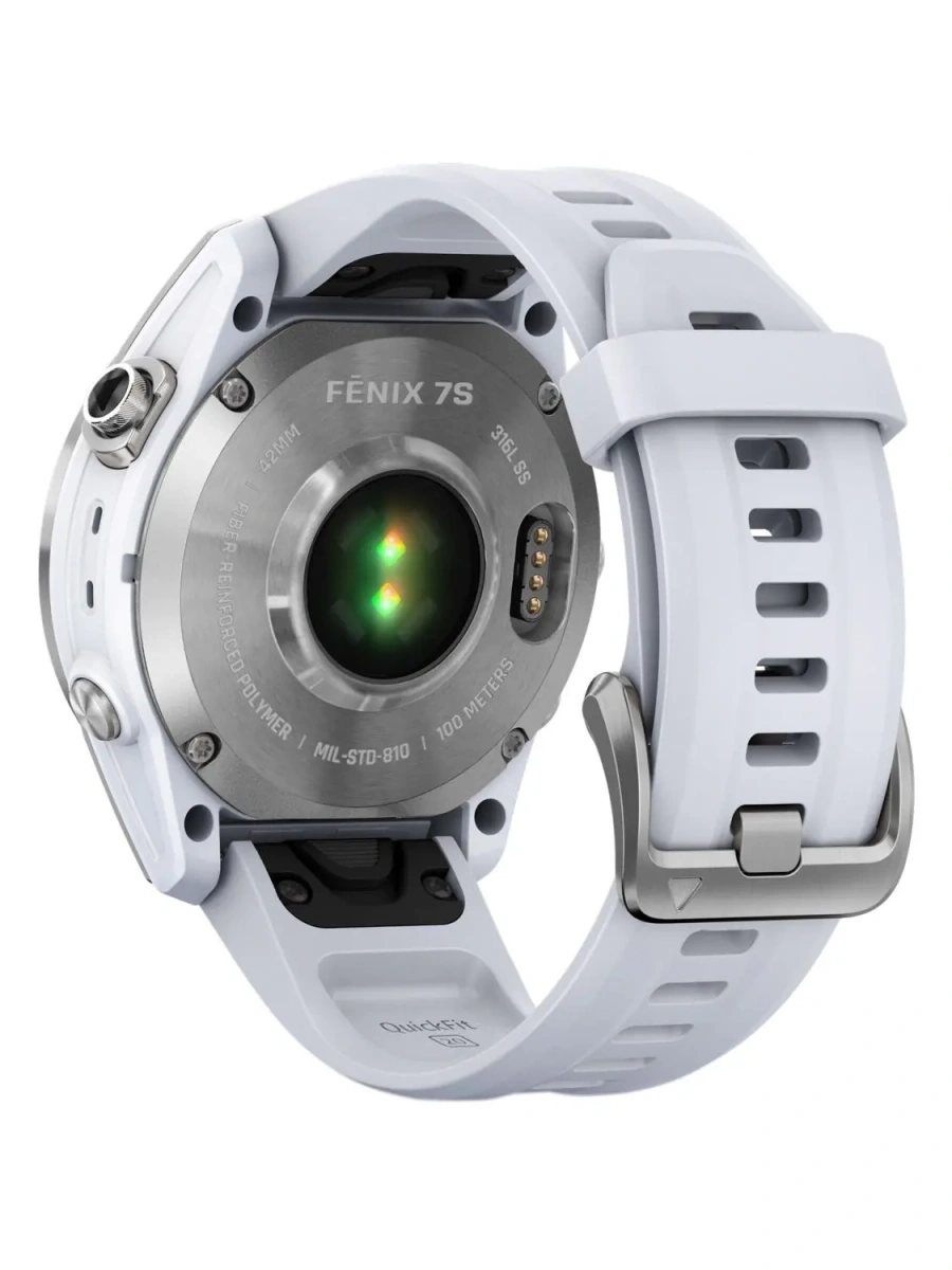 Смарт-годинник Garmin Fenix 7S Silver with Whitestone Band (010-02539-02/03)