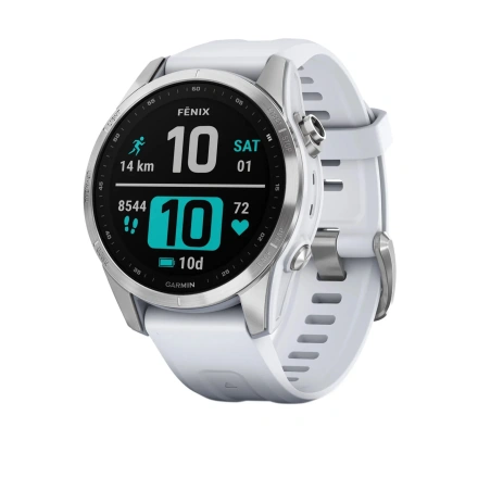 Смарт-часы Garmin Fenix 7S Silver with Whitestone Band (010-02539-02/03)