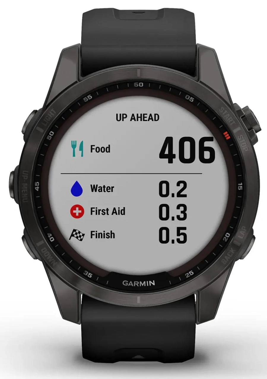 Смарт-годинник Garmin Fenix 7S Sapphire Solar Carbon Gray DLC Titanium with Black Band (010-02539-24/25)