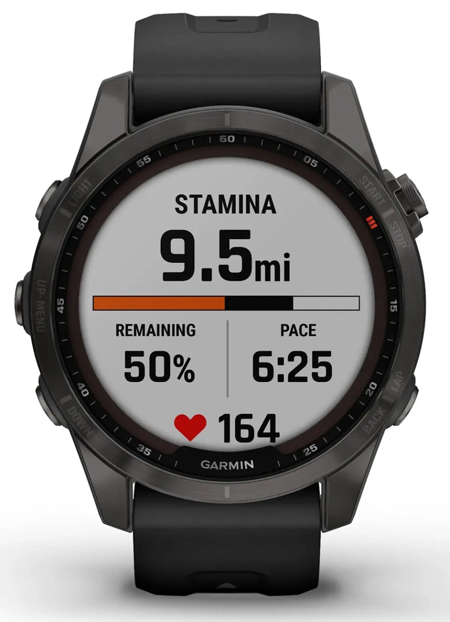 Смарт-годинник Garmin Fenix 7S Sapphire Solar Carbon Gray DLC Titanium with Black Band (010-02539-24/25)