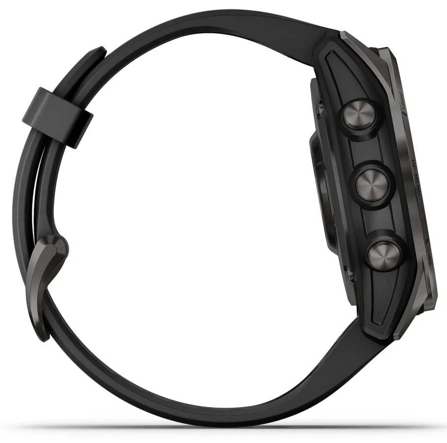 Смарт-годинник Garmin Fenix 7S Sapphire Solar Carbon Gray DLC Titanium with Black Band (010-02539-24/25)