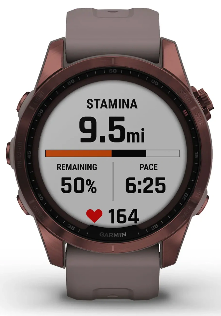 Смарт-годинник Garmin Fenix 7S Sapphire Solar Dark Bronze Titanium with Shale Gray Band (010-02539-28/29)