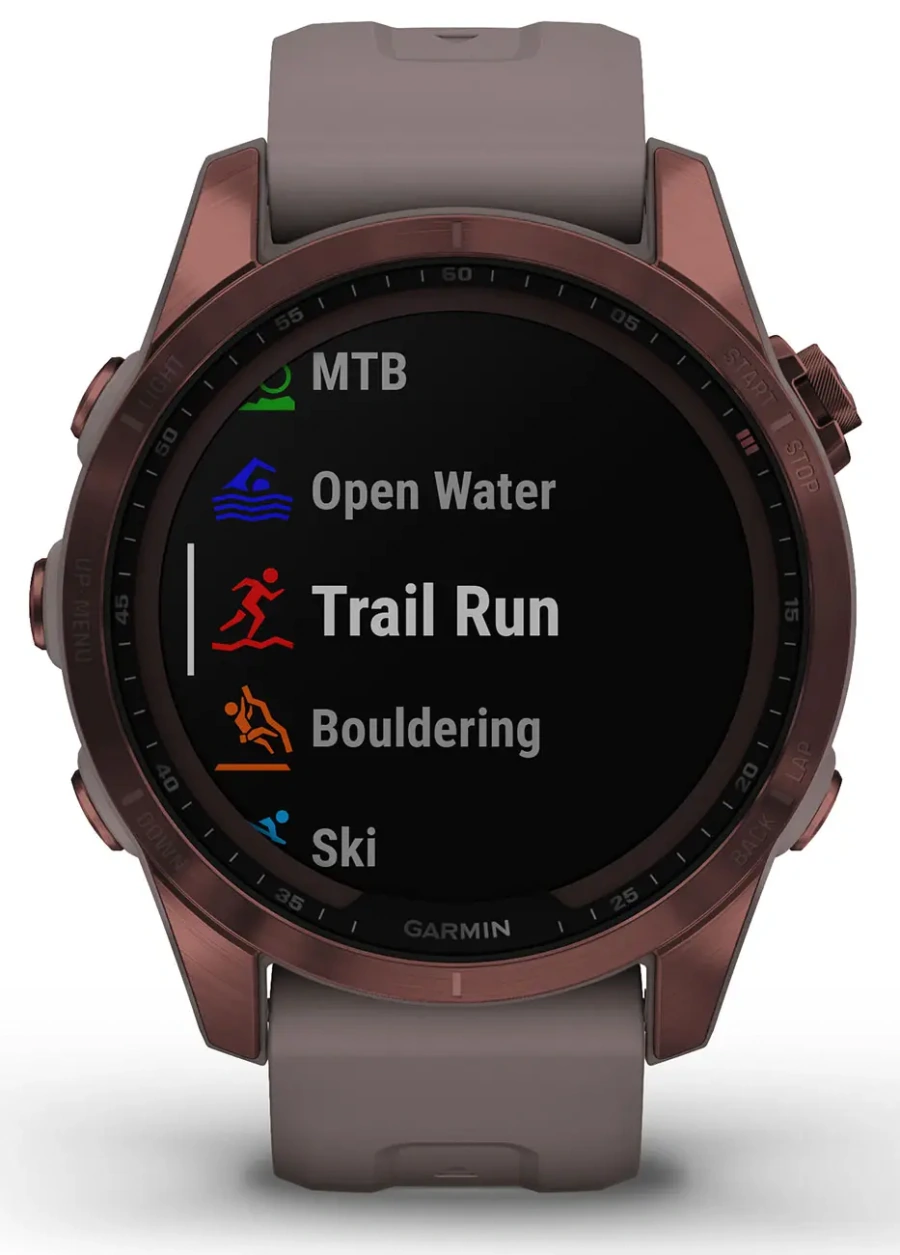 Смарт-годинник Garmin Fenix 7S Sapphire Solar Dark Bronze Titanium with Shale Gray Band (010-02539-28/29)