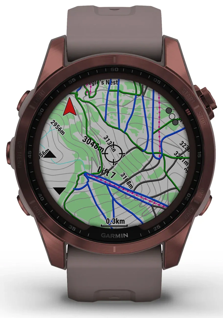 Смарт-годинник Garmin Fenix 7S Sapphire Solar Dark Bronze Titanium with Shale Gray Band (010-02539-28/29)