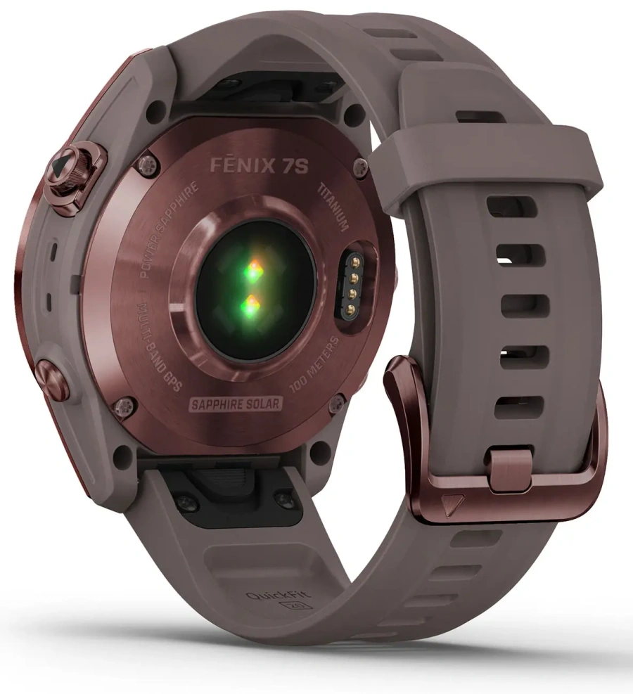 Смарт-годинник Garmin Fenix 7S Sapphire Solar Dark Bronze Titanium with Shale Gray Band (010-02539-28/29)