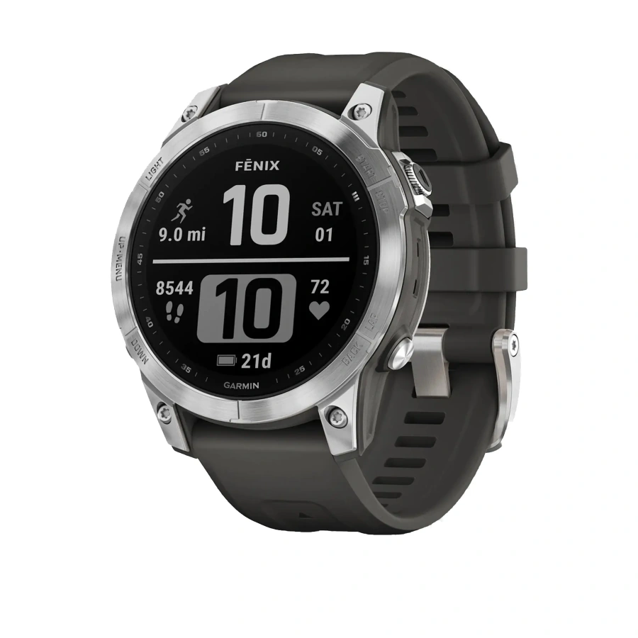Смарт-годинник Garmin Fenix 7 Silver with Graphite Band (010-02540-00/01)