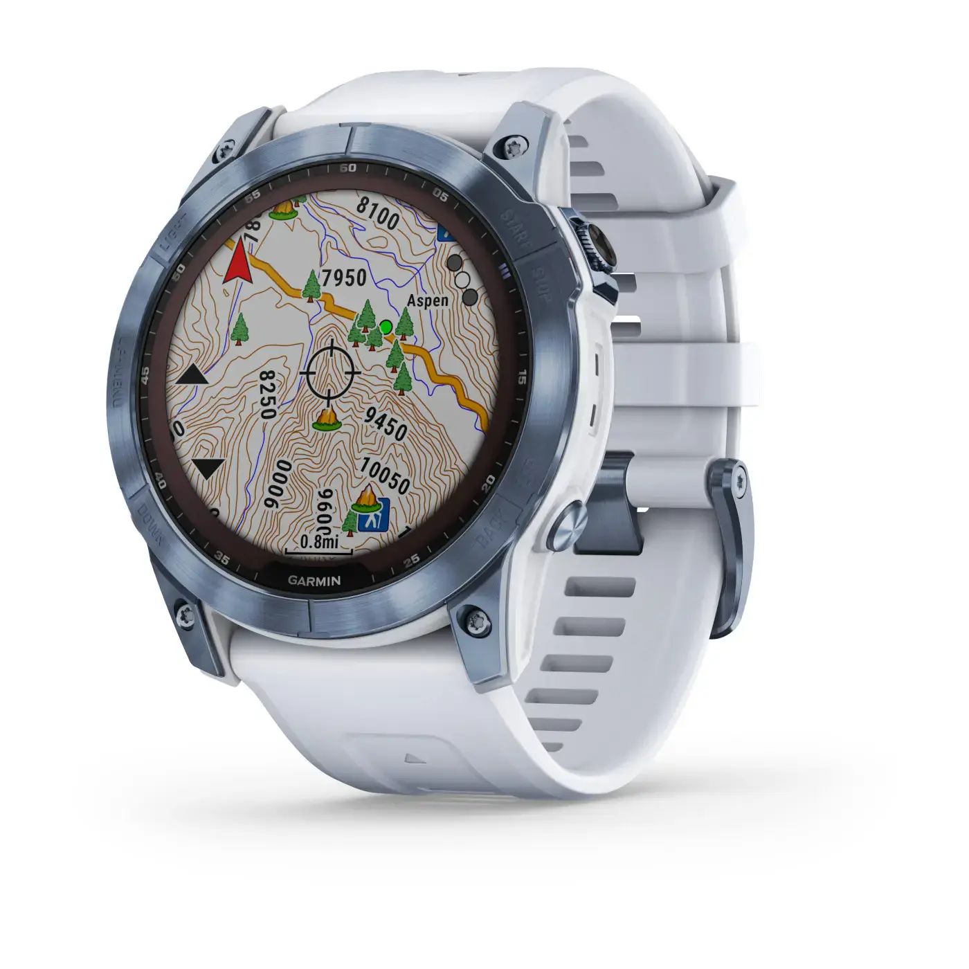 Смарт-годинник Garmin Fenix 7 Sapphire Solar Mineral Blue DLC Titanium with Whitestone Band (010-02540-24/25)