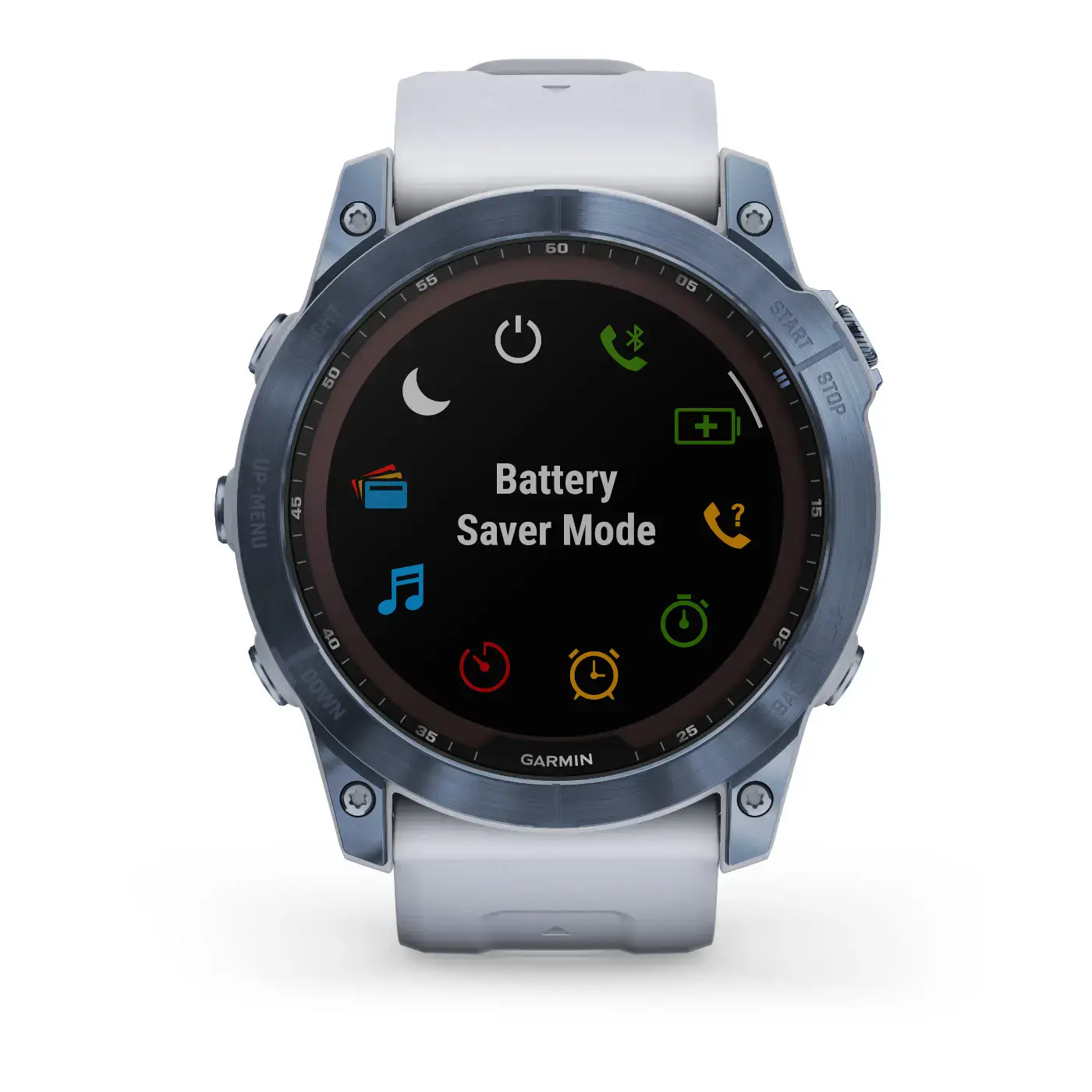 Смарт-годинник Garmin Fenix 7 Sapphire Solar Mineral Blue DLC Titanium with Whitestone Band (010-02540-24/25)