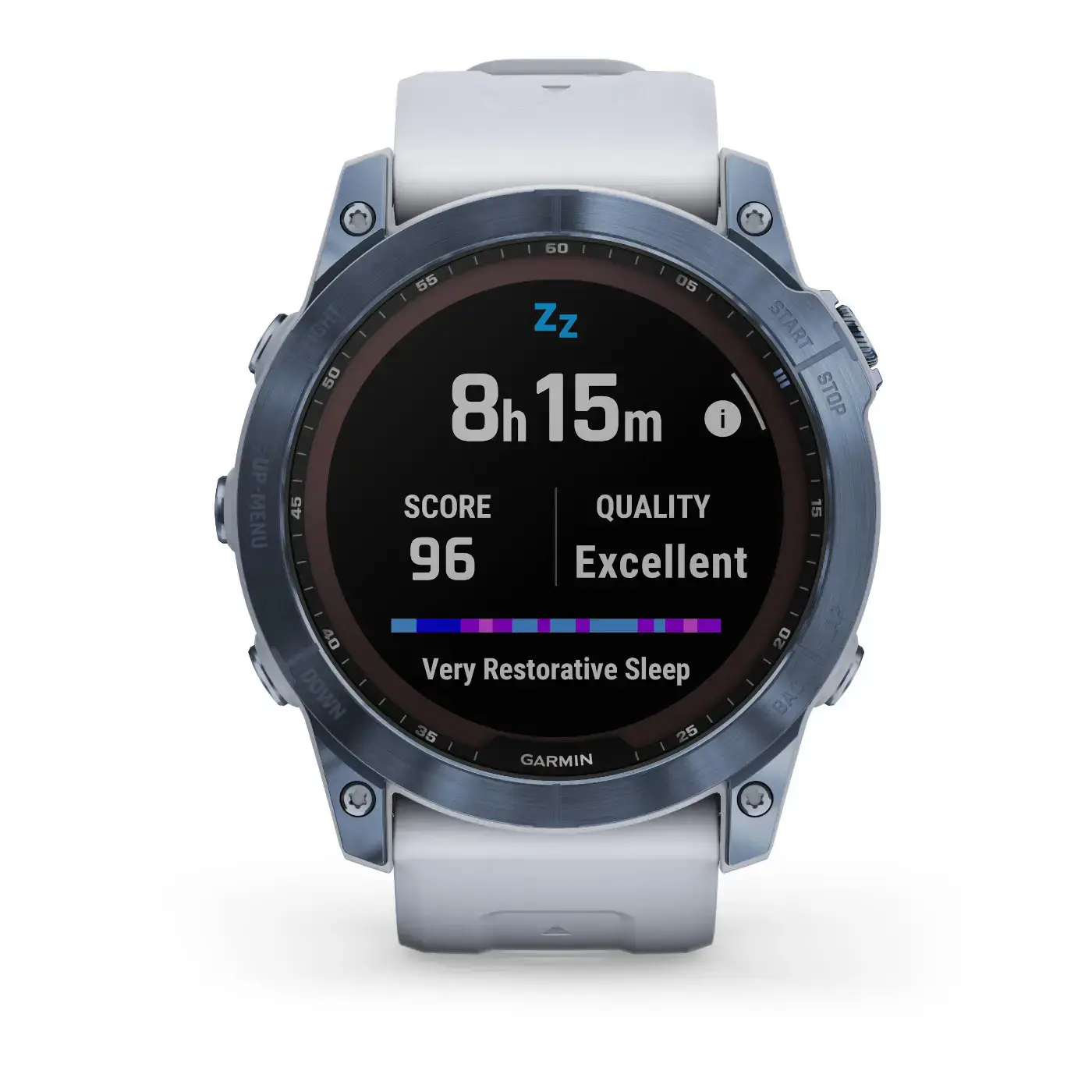 Смарт-годинник Garmin Fenix 7 Sapphire Solar Mineral Blue DLC Titanium with Whitestone Band (010-02540-24/25)