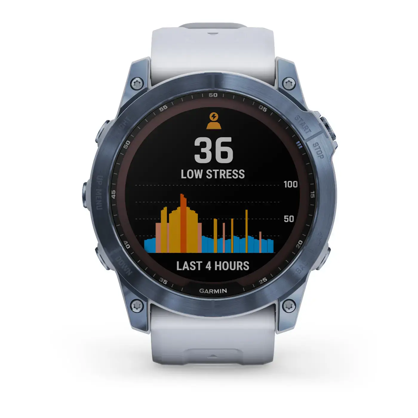 Смарт-годинник Garmin Fenix 7 Sapphire Solar Mineral Blue DLC Titanium with Whitestone Band (010-02540-24/25)