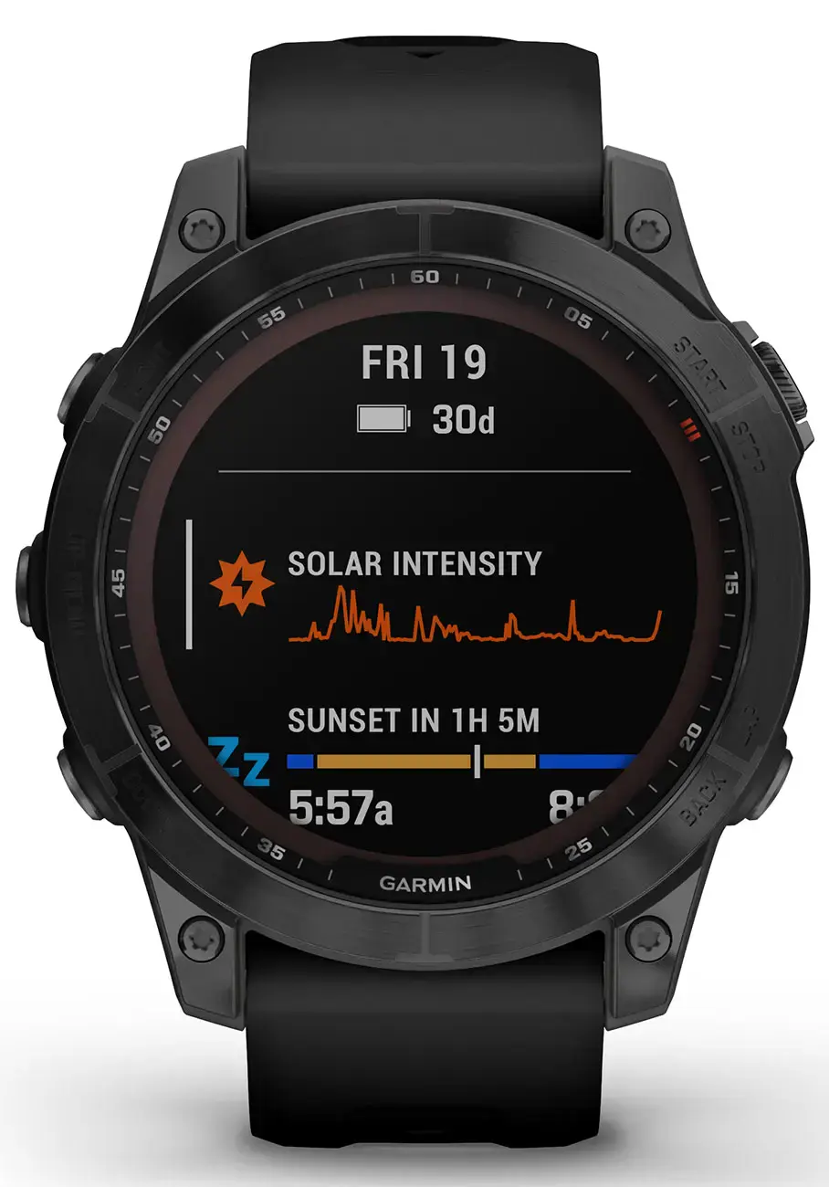Смарт-часы Garmin Fenix 7 Sapphire Solar Black DLC Titanium with Black Band (010-02540-34/35)