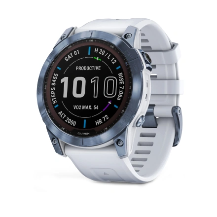 Смарт-часы Garmin Fenix 7X Sapphire Solar Mineral Blue DLC Titanium with Whitestone Band (010-02541-14/15)