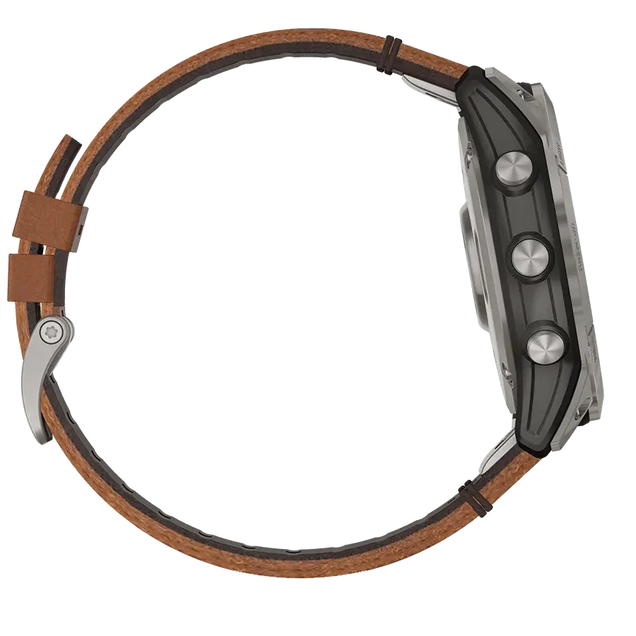 Смарт-годинник Garmin Fenix 7X Sapphire Solar Titanium w. Chestnut Leather Band (010-02541-19)