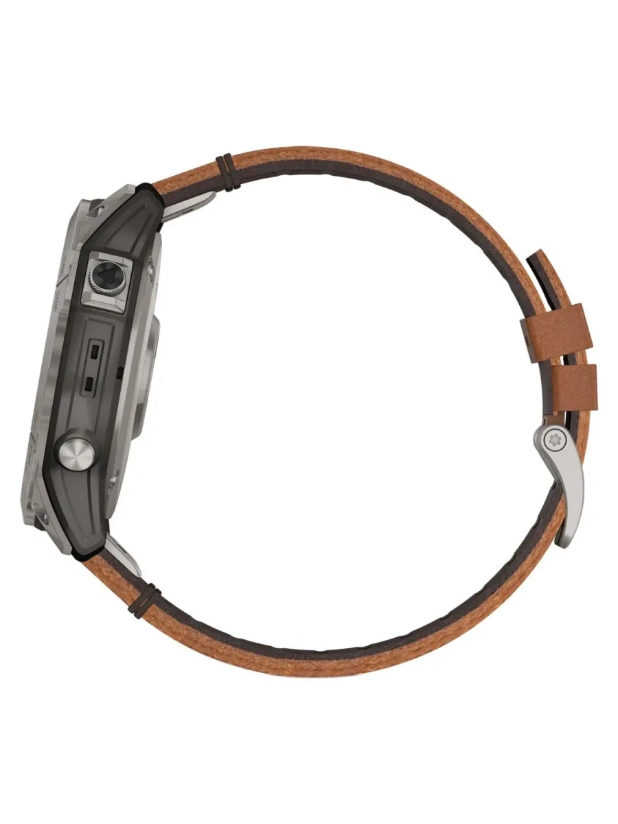Смарт-годинник Garmin Fenix 7X Sapphire Solar Titanium w. Chestnut Leather Band (010-02541-19)
