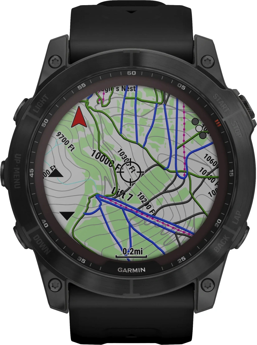 Смарт-годинник Garmin Fenix 7X Sapphire Solar Black DLC Titanium with Black Band (010-02541-22/23)