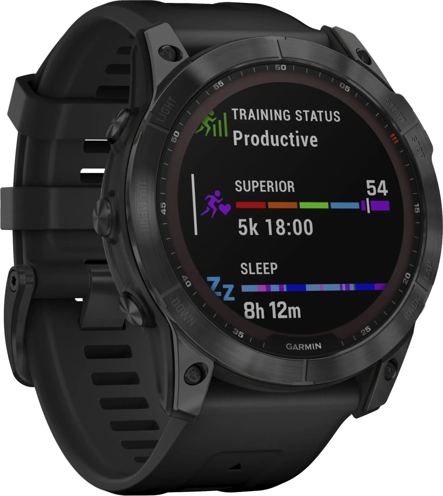 Смарт-годинник Garmin Fenix 7X Sapphire Solar Black DLC Titanium with Black Band (010-02541-22/23)
