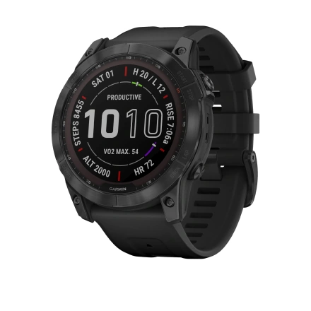 Смарт-годинник Garmin Fenix 7X Sapphire Solar Black DLC Titanium with Black Band (010-02541-22/23)