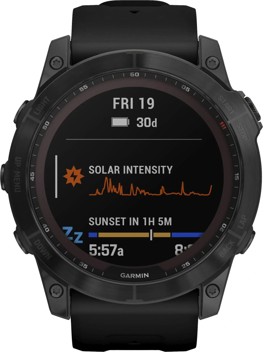 ВЖИВАНИЙ Смарт-годинник Garmin Fenix 7X Sapphire Solar Black DLC Titanium with Black Band (010-02541-22/23) - Стан: гарний | Акумулятор: 100% | Комплектація: повний | Гарантія: 1 міс.