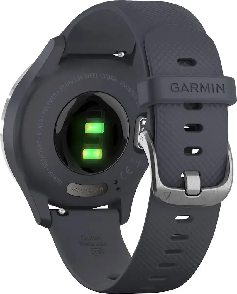 Смарт-часы Garmin Vivomove 3s Silver Stainless Steel Bezel w. Granite Blue and Silicone B. (010-02238-00)