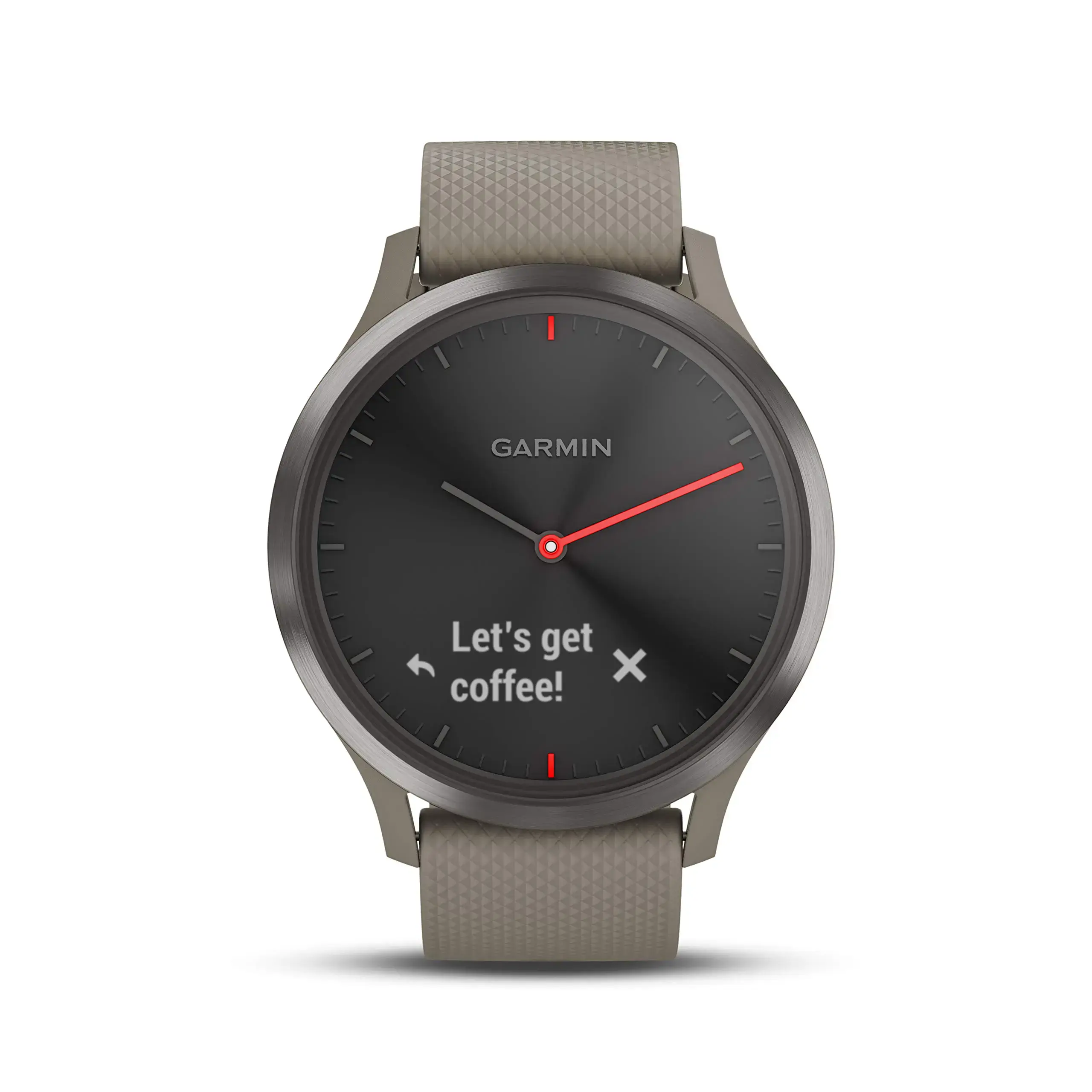 Смарт-годинник Garmin Vivomove HR Sport Black With Sandstone Silicone Band One Size (010-01850-03)