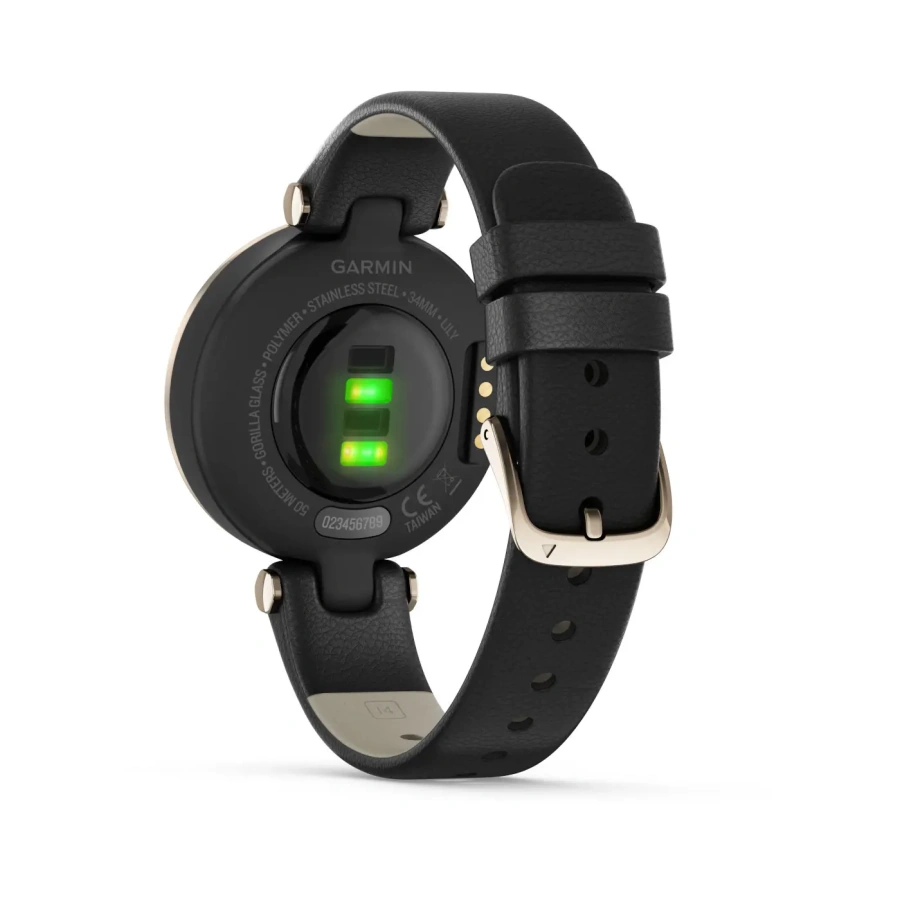 Смарт-годинник Garmin Lily Cream Gold Bezel with Black Case and Italian Leather Band (010-02384-B1)