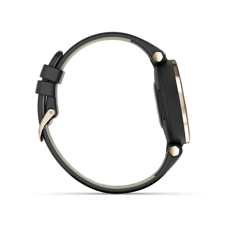 Смарт-годинник Garmin Lily Cream Gold Bezel with Black Case and Italian Leather Band (010-02384-B1)